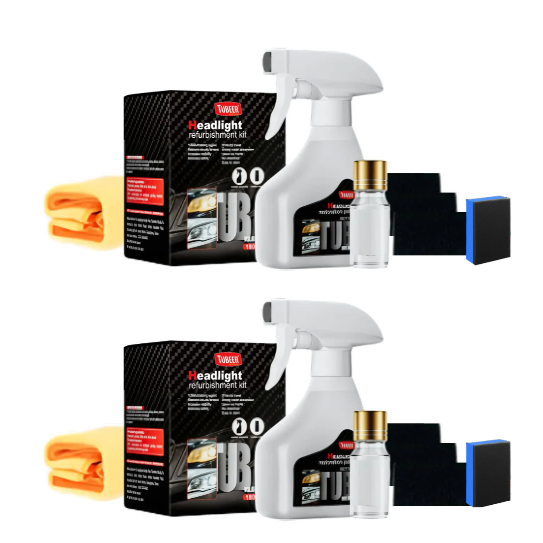 HeadlightPolishSpray 1+1 GRATIS: Let At Vruge Bilforlygter Rengøring Spray-Sæt