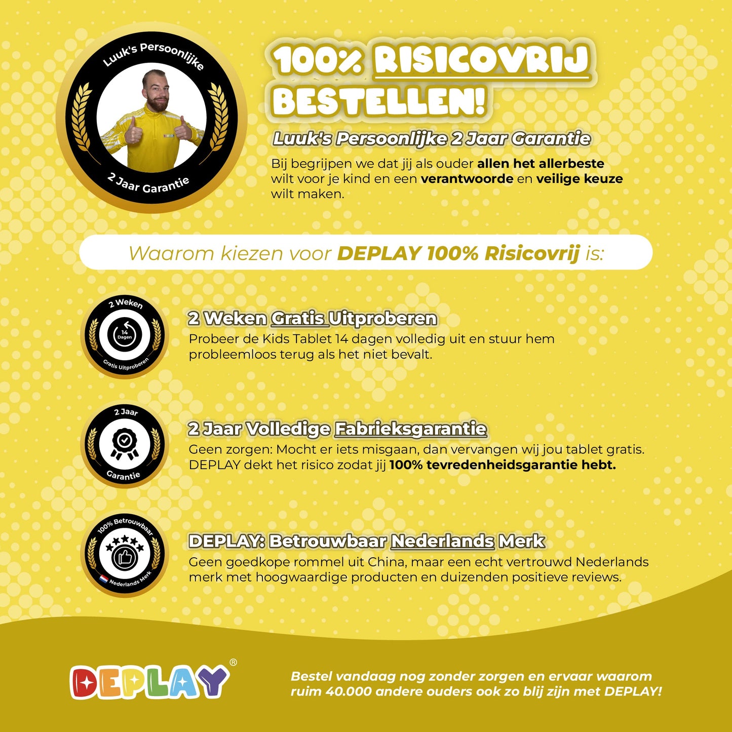 DEPLAY Kids Tablet SMART 4 | Beste Kindertablet | Blauw of Roze