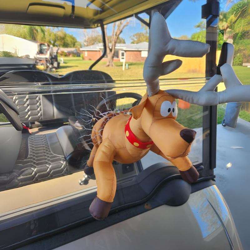 JollyCrash™ – Julemand og Rensdyr Vindues-Crash Dekoration