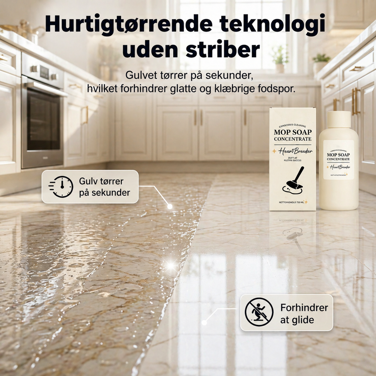 ✨ Hurtigtørrende, dybderensende gulvrengøringsmiddel 🐾