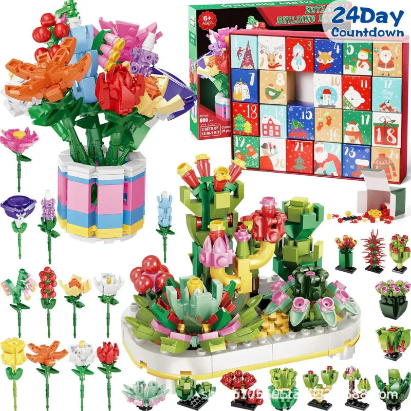 Flower Bouquet™ - Advent Calendar Building Blocks – Christmas Countdown Blind Box