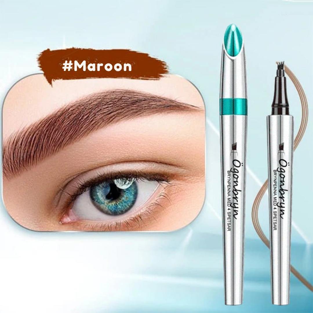 BrynDefinér | 3D Vandtæt mikroblading øjenbrynspenna 4 gaffelspids tatueringspenna (Pakke med 2)