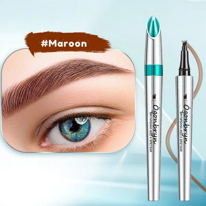 BrynDefinér | 3D Vandtæt mikroblading øjenbrynspenna 4 gaffelspids tatueringspenna (Pakke med 2)