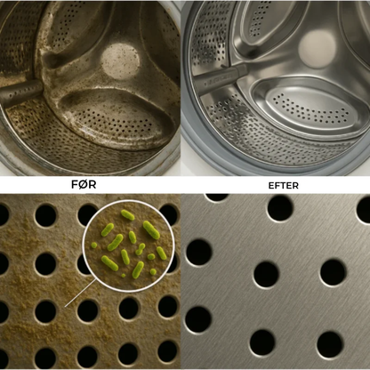 PureWashTabs™ | Gør din vaskemaskine frisk, ren og levende igen