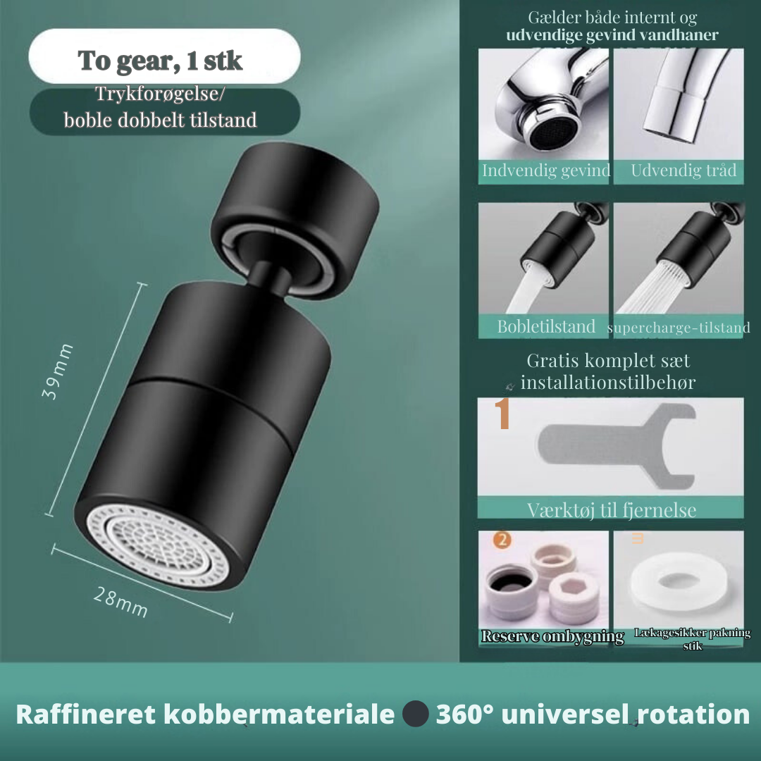 FlexiTud | 360-Graders Vandhaneudløb