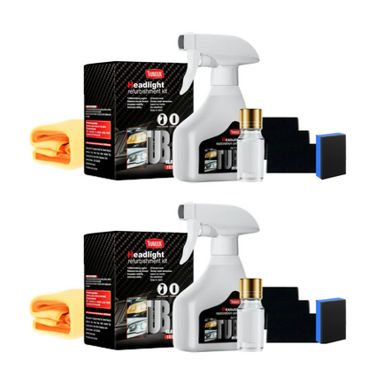 HeadlightPolishSpray 1+1 GRATIS: Let At Vruge Bilforlygter Rengøring Spray-Sæt