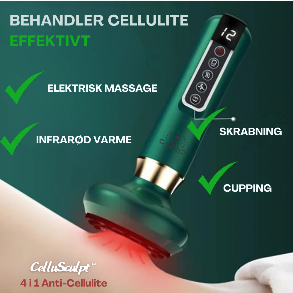 CelluSculpt Pro™ | 4-i-1 -massageapparat med cupping, infrarød og varme – reducerer cellulite og strækmærker synligt