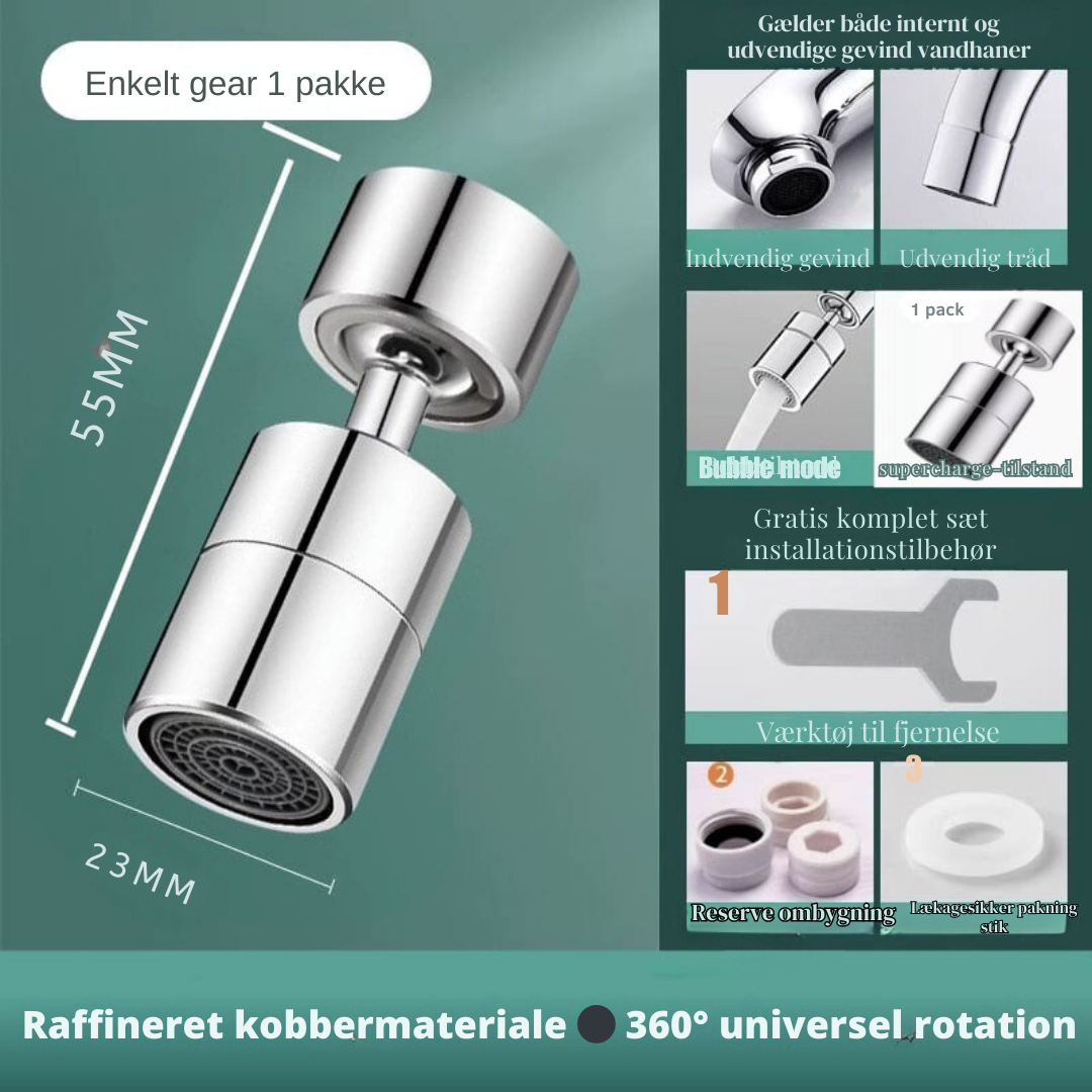 FlexiTud | 360-Graders Vandhaneudløb