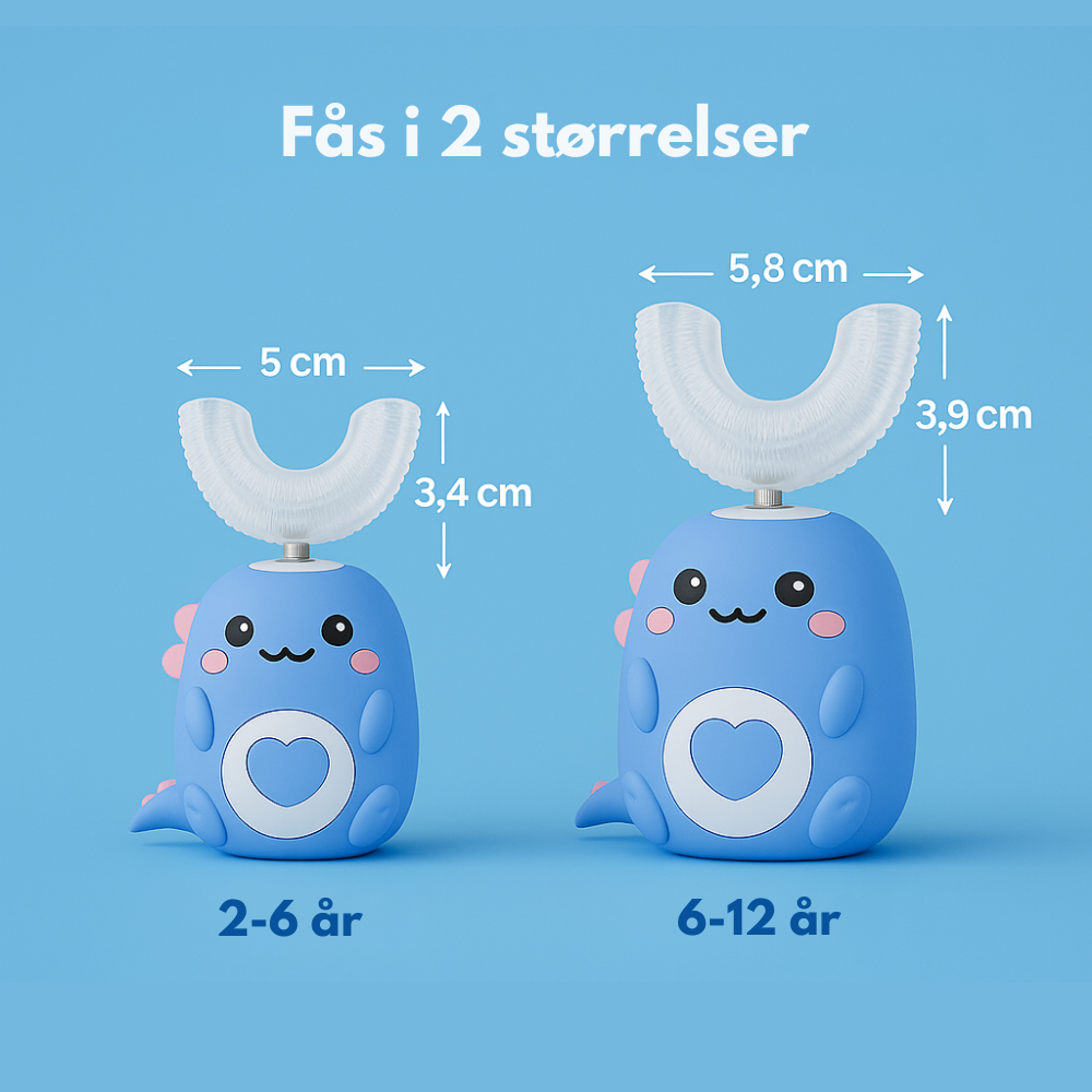 KiddieBrush™ | U-formet 360° ultrasonisk tandbørste til børn – gør tandbørstning sjovt, nemt og effektivt