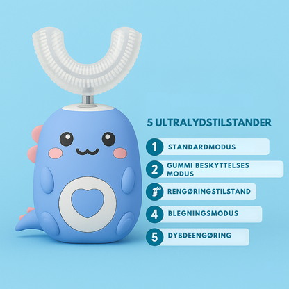 KiddieBrush™ | U-formet 360° ultrasonisk tandbørste til børn – gør tandbørstning sjovt, nemt og effektivt