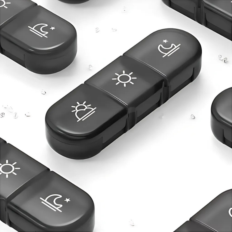CompactPillOrganizer 1+1 GRATIS: Bærbar Pilleorganisator Daglig Og Ugentlig Medicinopbevaring