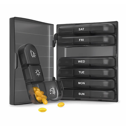 CompactPillOrganizer 1+1 GRATIS: Bærbar Pilleorganisator Daglig Og Ugentlig Medicinopbevaring