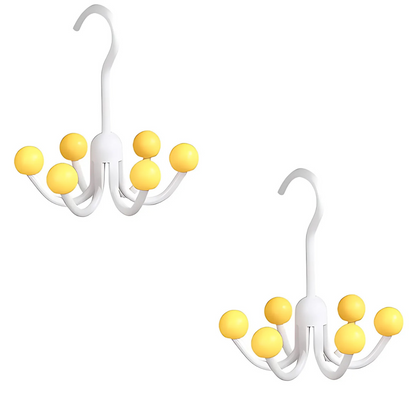 GlideHolder® HangerHooks: 360° Drejelig 6 Klo Kroge Skabsorganizer Bøjle