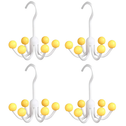 GlideHolder® HangerHooks: 360° Drejelig 6 Klo Kroge Skabsorganizer Bøjle