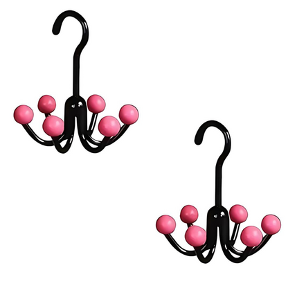 GlideHolder® HangerHooks: 360° Drejelig 6 Klo Kroge Skabsorganizer Bøjle