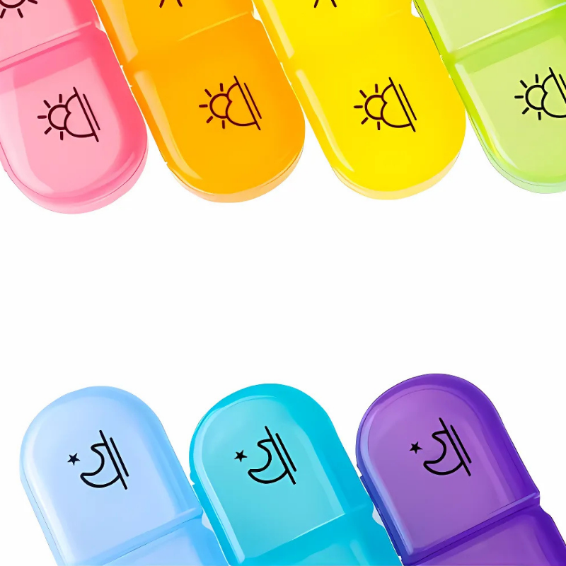 CompactPillOrganizer 1+1 GRATIS: Bærbar Pilleorganisator Daglig Og Ugentlig Medicinopbevaring