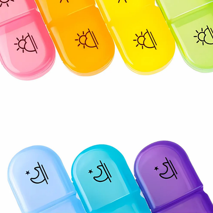 CompactPillOrganizer 1+1 GRATIS: Bærbar Pilleorganisator Daglig Og Ugentlig Medicinopbevaring