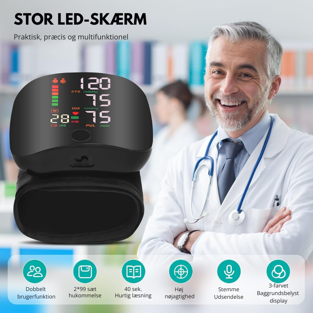 Serco Pro™ | Intelligent blodtryksmåler  - Klinisk Præcision. Altid og overalt.