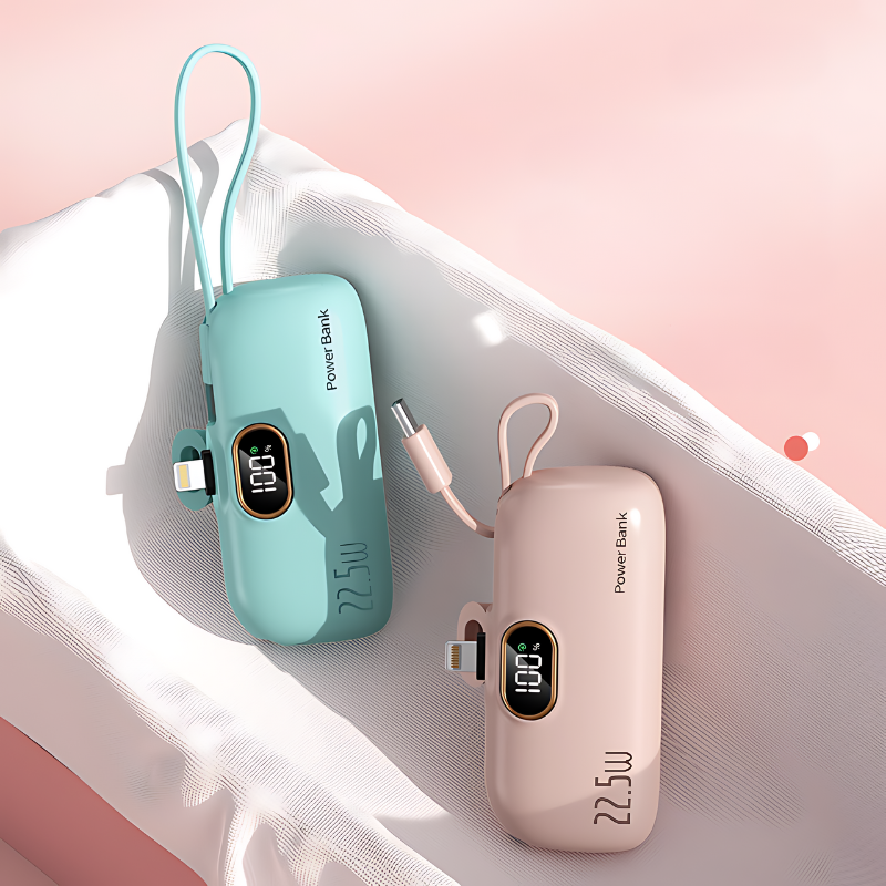 MiniTravelCharger - Moderne Stilfuld Bærbar Dobbelt Port Mini Magt Bank