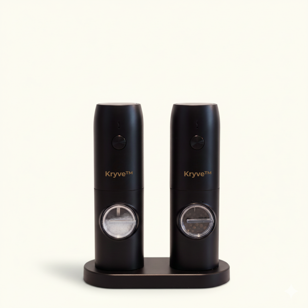 Kryve™ | Løft din madlavning med dette elektriske salt- og peberkværnsæt — nem smag lige ved hånden!