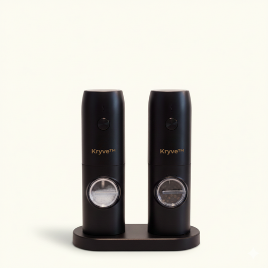 Kryve™ | Løft din madlavning med dette elektriske salt- og peberkværnsæt — nem smag lige ved hånden!