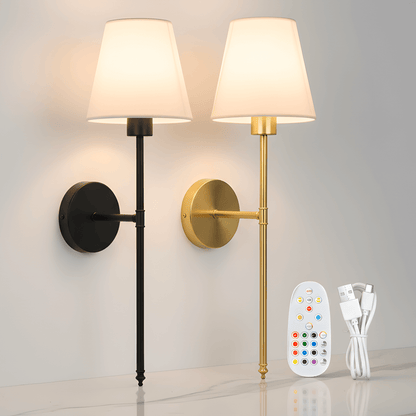 AMARA – Trådløs væglampe med genopladeligt batteri, dæmpbart RGB-lys og fjernbetjening