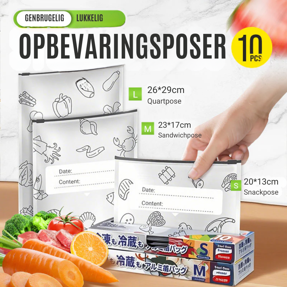 FreshSeal™ | Hold maden frisk længere med genanvendelige poser