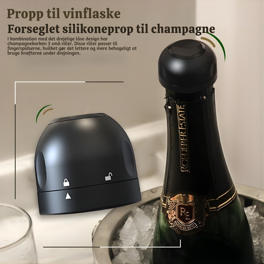 VinoKlar™™ – Roterende Lufttæt Forsegler til Vin- & Drikkeflasker