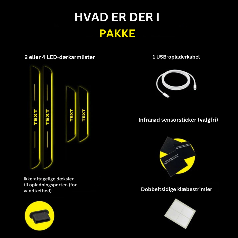 IlluminateDrive™ | LED-indstigningslys til bil – magnetisk montering & skiftende farver med dit logo