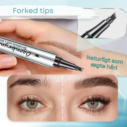 BrynDefinér | 3D Vandtæt mikroblading øjenbrynspenna 4 gaffelspids tatueringspenna (Pakke med 2)