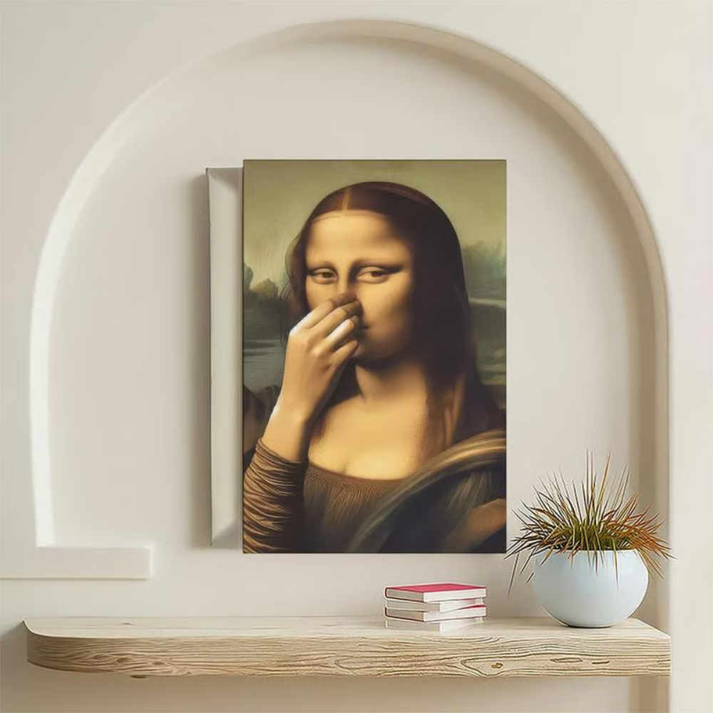 Mona Loo™ – Vintage Sjovt Badeværelses Monalisa Vægkunst
