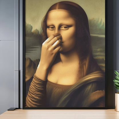 Mona Loo™ – Vintage Sjovt Badeværelses Monalisa Vægkunst