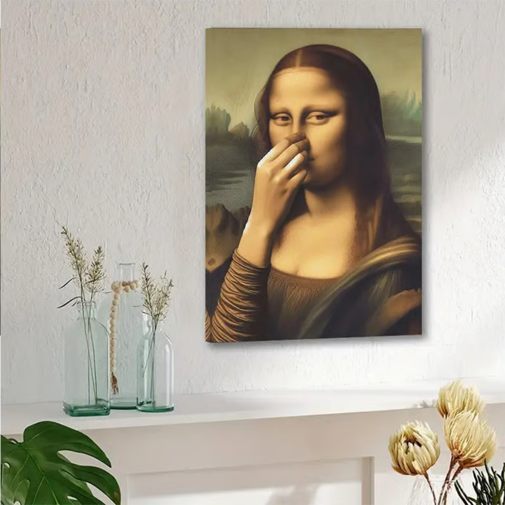 Mona Loo™ – Vintage Sjovt Badeværelses Monalisa Vægkunst