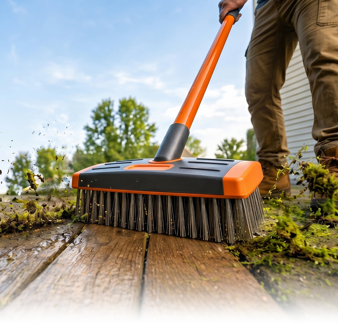3-in-1 weed brush set – Durable steel bristles, ergonomic handle & perfect for patios, driveways, and garden paths