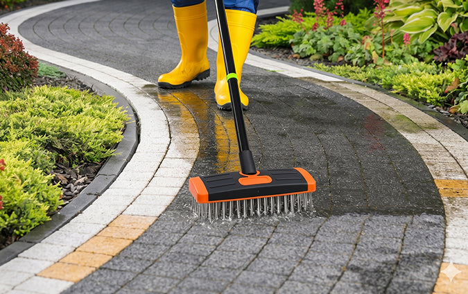 3-in-1 weed brush set – Durable steel bristles, ergonomic handle & perfect for patios, driveways, and garden paths