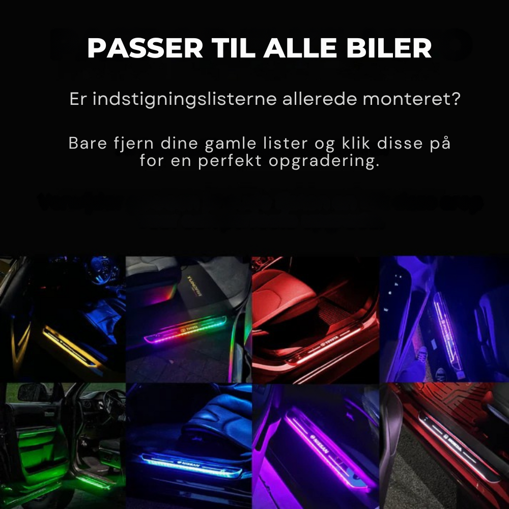 IlluminateDrive™ | LED-indstigningslys til bil – magnetisk montering & skiftende farver med dit logo
