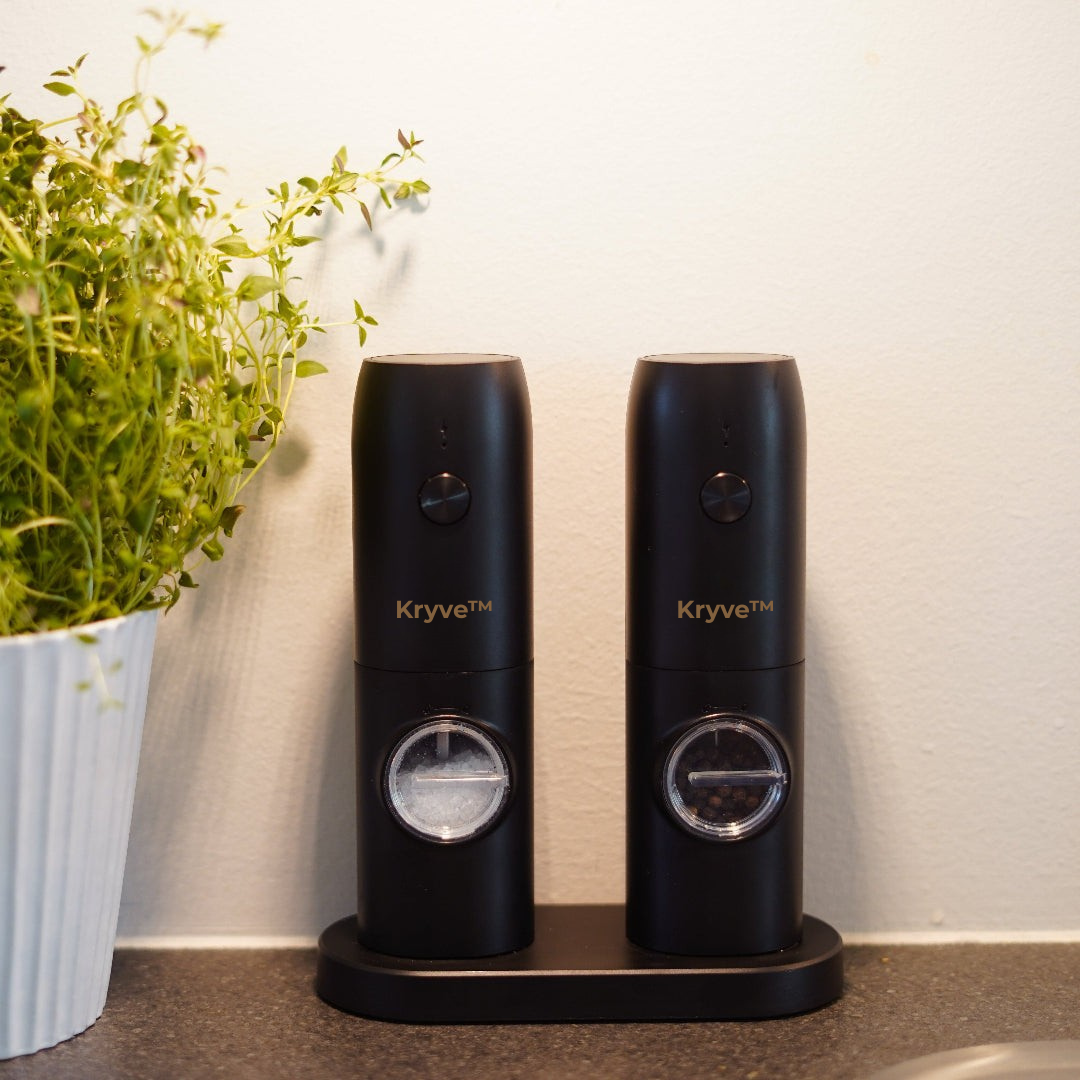 Kryve™ | Løft din madlavning med dette elektriske salt- og peberkværnsæt — nem smag lige ved hånden!