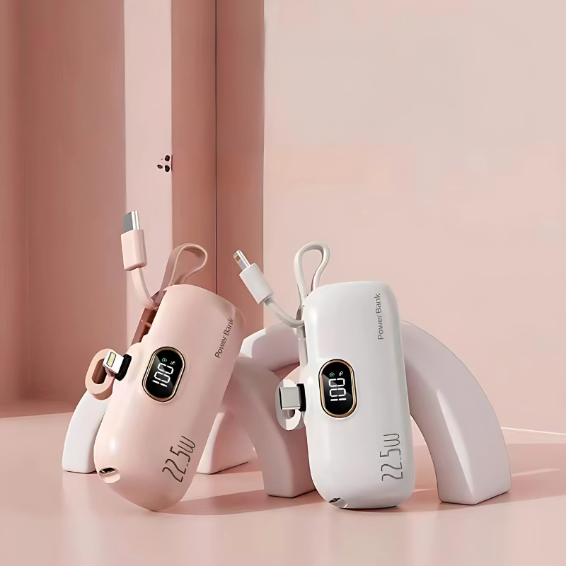 MiniTravelCharger - Moderne Stilfuld Bærbar Dobbelt Port Mini Magt Bank