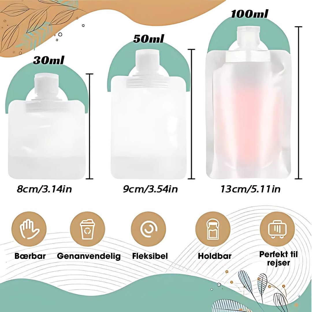 FyldiFlex™ – Genopfyldelige rejseposer