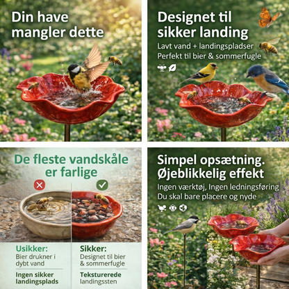 PetalHaven Garden™ – Have Fuglebad & Bestøver Vandstation