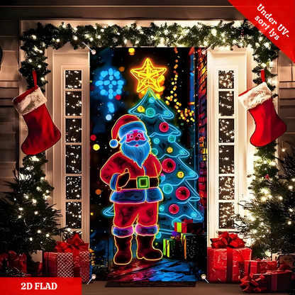 GlowSanta™ – 2D Fluorescerende Julemand Dørdekoration