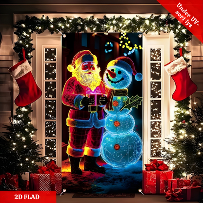 GlowSanta™ – 2D Fluorescerende Julemand Dørdekoration