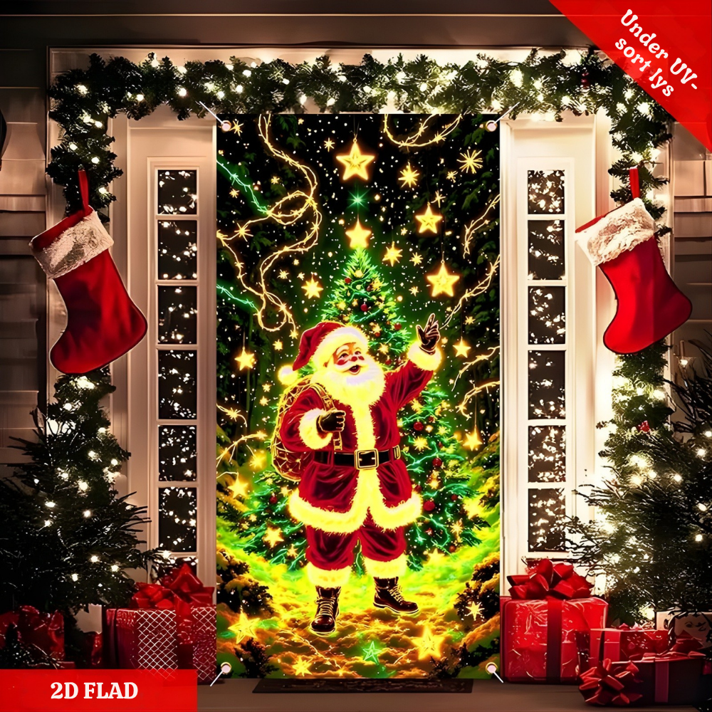 GlowSanta™ – 2D Fluorescerende Julemand Dørdekoration