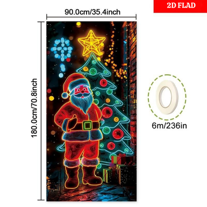 GlowSanta™ – 2D Fluorescerende Julemand Dørdekoration