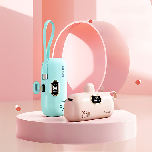 MiniTravelCharger - Moderne Stilfuld Bærbar Dobbelt Port Mini Magt Bank