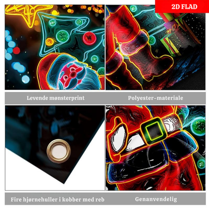 GlowSanta™ – 2D Fluorescerende Julemand Dørdekoration