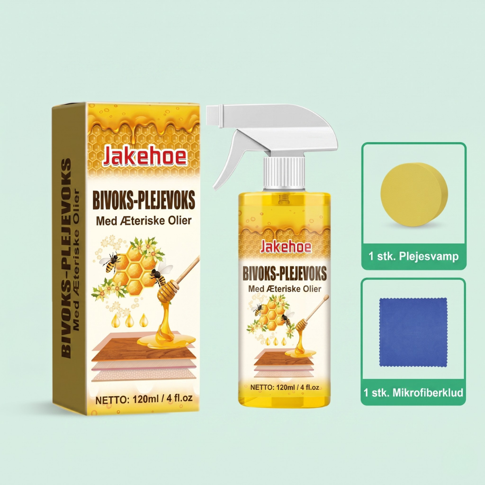 HoneyWax™ – Alt-i-en Bivoks-spray til Træpleje