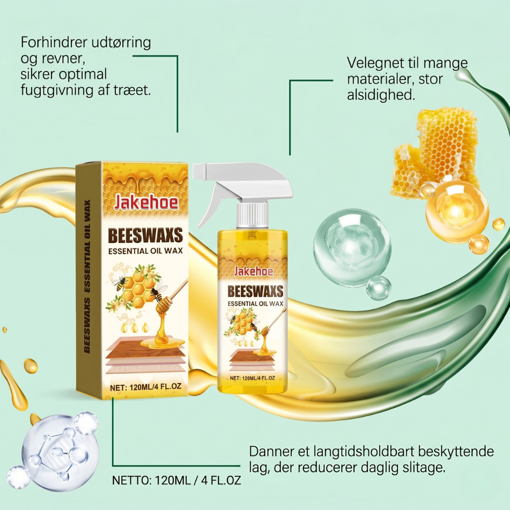 HoneyWax™ – Alt-i-en Bivoks-spray til Træpleje