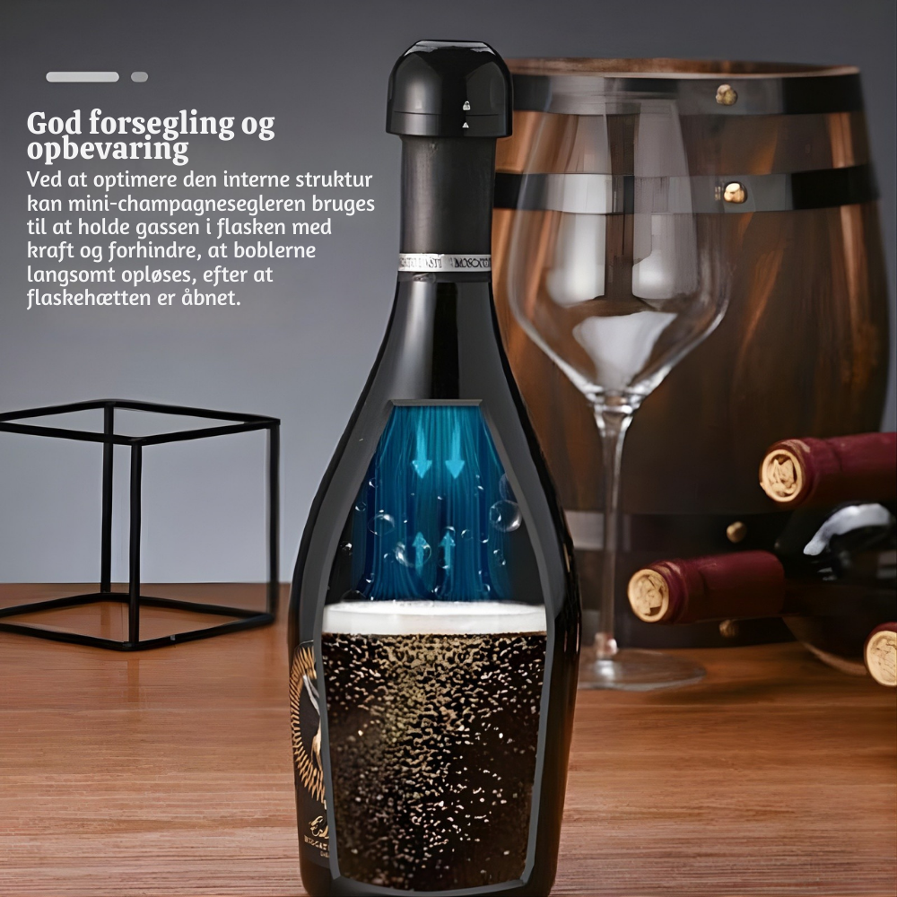 VinoKlar™™ – Roterende Lufttæt Forsegler til Vin- & Drikkeflasker