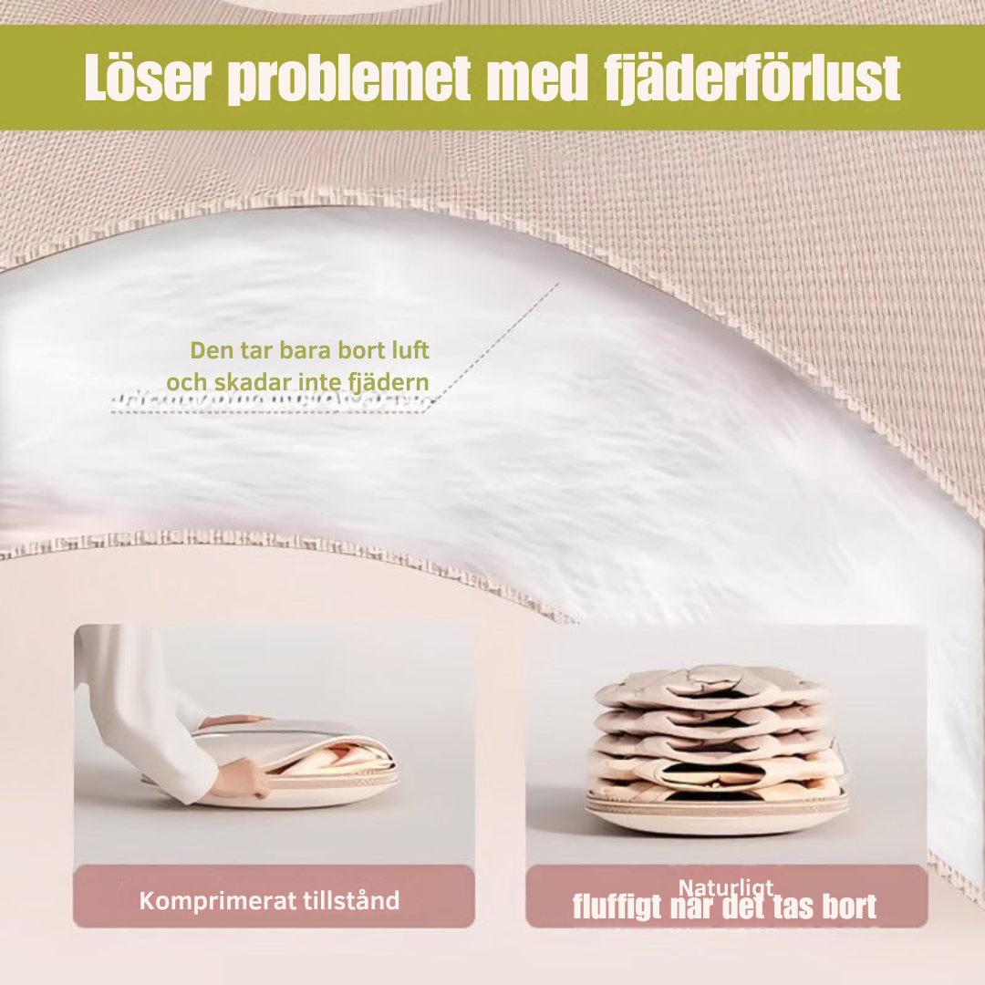 SpaceSaverBag™ | Pladsbesparende hængende tøjpose med selvkomprimerende lynlås